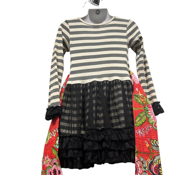 EUC Giggle Moon Dress Black Tulle Overlay Sz 4T - Picture 2 of 3